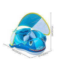 Inflatable Baby Pool Flotation Device with Canopy Sun Protection Baby Swim Flotation Device with Canopy Detachable Adjustable for Children, Beach