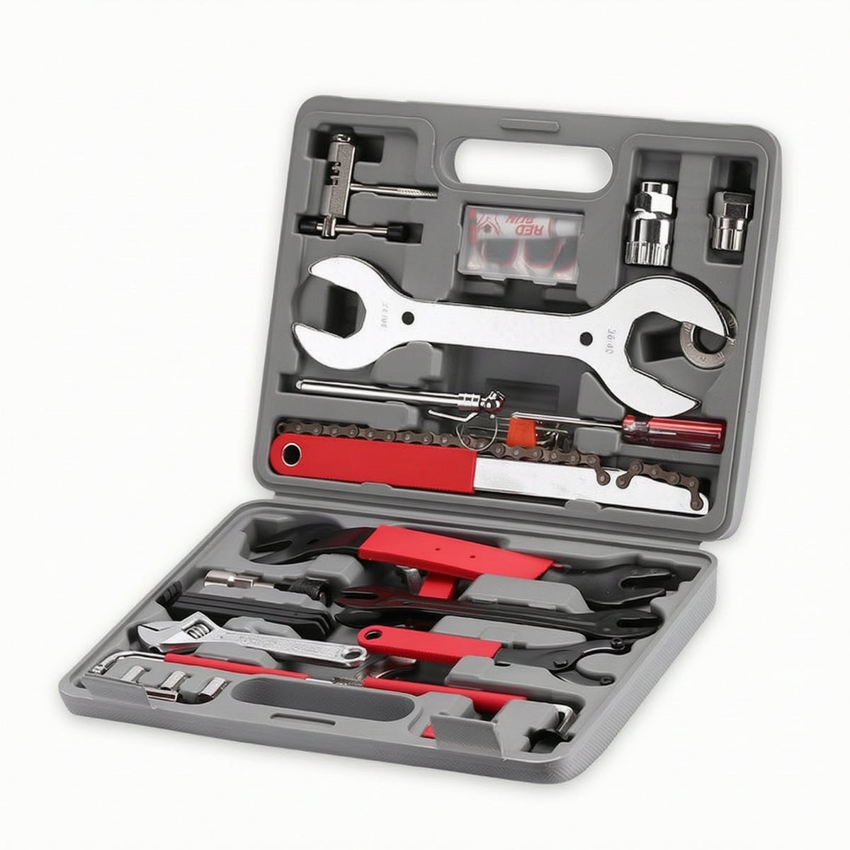 Bike Tool Kit with Storage Case Hard-Shell Tools Organized for Cyclists