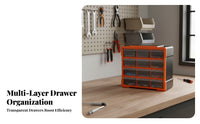 Pull-out Drawers 12-Drawer Parts Organizer Compact Size Small Parts Organizer Easy to Sort Drawer Storage Cabinet Quick Item View