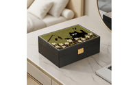 Jewelry Box with Hinged Lid Layered Desktop Jewelry Box Dust-Protective Storage Container for Dresser
