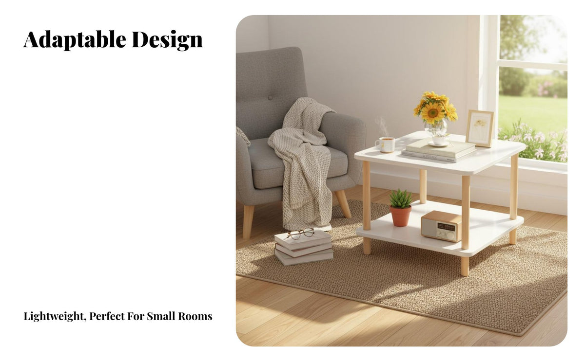 Space-Saving Design Multi-Tier Side Table Lightweight Multi-Level Accent Table Sturdy and Long-Lasting Nightstand Easy Assembly for Apartment Dwellers, Young Adults, Homeowners, Bedroom, Living Room