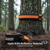 Heavy Duty Tree Saver Strap 30,000 Lbs Capacity Vehicle Recovery Gear Reinforced Loops Towing Belt Anti-Wear Sleeve for Truck Owners, Outdoor Adventurers, ATV/UTV Riders, Emergency Situations, Winching, Storm Cleanup