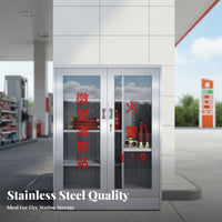 Heavy-Duty Stainless Steel Fire Equipment Cabinet Rust-Resistant Micro Fire Station Cabinet Secure Lock Large Capacity for Facility Managers, Safety Officers, Property Administrators, Construction Sites, Gas Stations, Factories, Warehouses