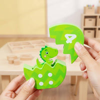 Dinosaur Egg Puzzle Child-Centered Number Color Matching Toy Fine Motor Skills Egg Matching Puzzle for Preschoolers, Kids, Home Education