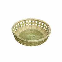 Handmade Round Woven Sieve Draining Design Round Fruit Bowl Multi-Purpose Kitchen Basket Rustic design for Home Cooks, Decor lovers, Party Hosts, Food Preparation, Countertop, Dining Table, Living Room