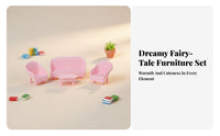 4 Pieces Realistic Intricate Dollhouse Sofa Set Great Gift 4 Piece Doll Furniture Develops Creativity for Children, Collectors