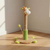 Interactive Coiled Ball Creature Shaped Cat Scratcher Stable Base Striped Horse Cat Climbing Frame Long-Lasting Materials Sisal Scratching Post for Kittens, Cats, Indoor