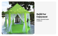 Six-Sided Hexagonal Play Tent Transparent Curtains Princess Play Tent Pointed Roof Toy Shelter Decorative for Children