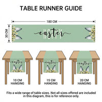 Easter Table Runner Soft Textile Linen Blend Table Runner Machine Washable House Decoration for Party Hosts, Homeowners, Kitchen