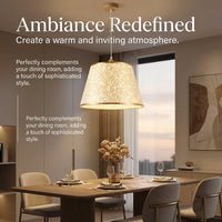 Ceiling Light with Vintage French Cloth Pendant Lamp Shade, Wooden Body Hanging for Dining Room, Retro Bedroom 3 Color Modes