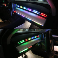 6 Pieces Acrylic Interior Car LED Lights App Controlled Car Ambient Lighting Kit Acrylic Light Strips Multicolor for Drivers