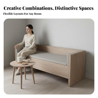 Minimalist Design Modular Hotel Room Set Space-Saving Hospitality Furniture Multi-Functional Interior Furnishings Wood Grain Finish for Property Managers, Homeowners, Guest Rooms, Bedrooms, Small Living Areas, Apartments