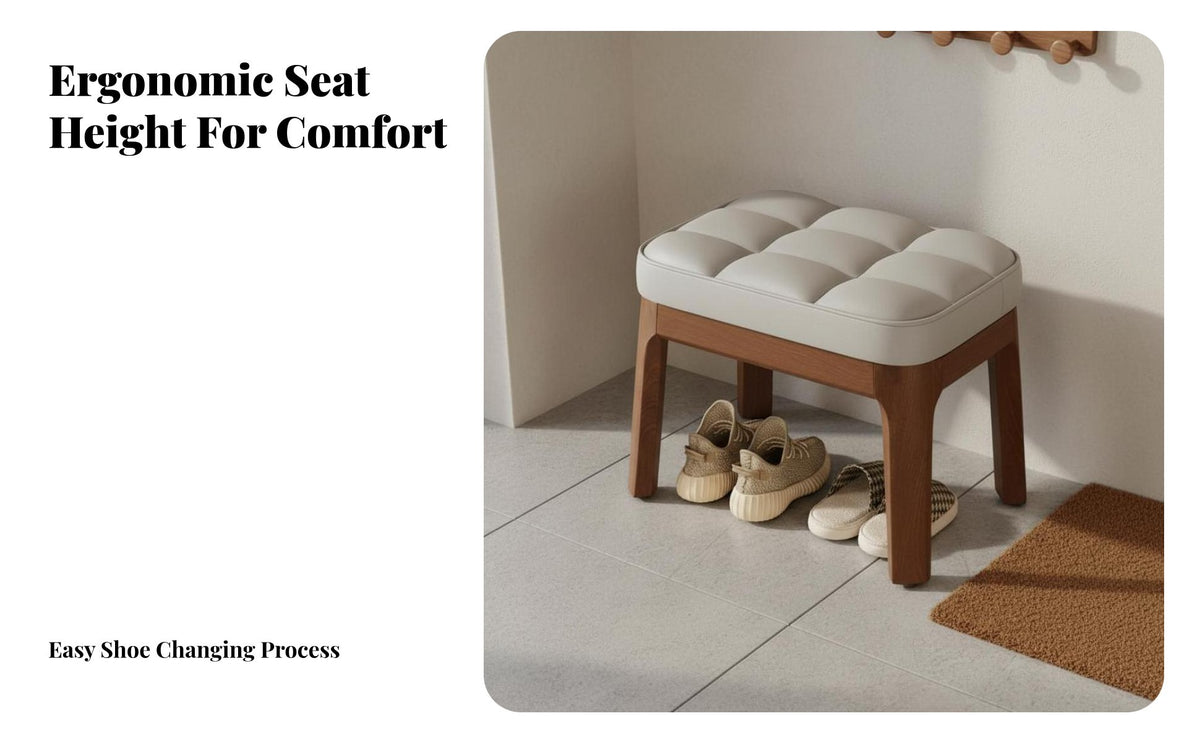 Comfortable Padding Cushioned Shoe Storage Bench High-Density Foam Tufted Shoe-Changing Stool Multi-Functional Entryway Seat Long-Lasting Construction for Homeowners, Apartment Dwellers, Hallway, Cloakroom, Living Room, Bedroom