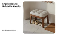 Comfortable Padding Cushioned Shoe Storage Bench High-Density Foam Tufted Shoe-Changing Stool Multi-Functional Entryway Seat Long-Lasting Construction for Homeowners, Apartment Dwellers, Hallway, Cloakroom, Living Room, Bedroom