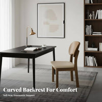 sturdy Wood Construction Curved rearrest Side Chair Retro Design Upholstered Side Chair Walnut Finish Dining Seat mid-century-centuryera aesthetic for Restaurant Owners, Homeowners, Interior Designers, Kitchen, Study, Home Office, Living Room