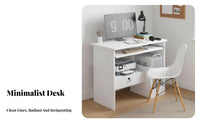 space-efficient Desk with Keyboard Tray Sturdy Construction Computer Table for Students