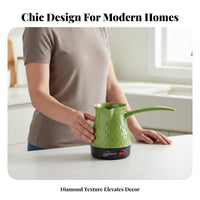 Anti-Dry Overheat Protection Electric Turkish Coffee Pot Fast Heating Electric Turkish Coffee Brewer Single-Button Operation Kitchen Appliance Food Grade Material for Home Users, Students, Office Workers, Dorm Room, Travel
