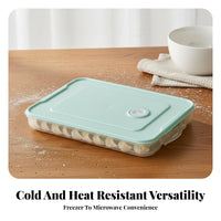 Dumpling Storage Box Non-Stick Texture Dumpling Freezer Tray Stackable Freezer Container Odor Resistant Multi-Tier Food Tray