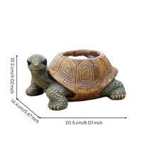 Textured Shell Turtle Planter Sculpted Decorative Turtle Planter Painted Eyes Outdoor Decor Multicolored for Garden, Courtyard