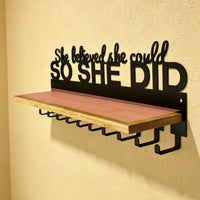 Upgrade Version Medal Rack with Hooks Sturdy Metal Award Display Shelf