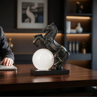 Horse Sculpture with Glass Ball Decorative Ornament Clear for Art Collectors