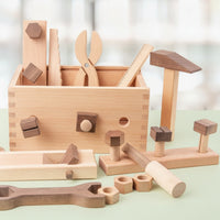 Educational Wooden Toolbox Educational Pretend Tool Toy STEM Toy Tool Kit Construction for Preschoolers
