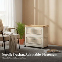 Collapsible Rolling Crate Foldable Storage Bin Large Capacity for Living Room