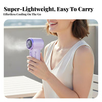 Long Battery Life Handheld Turbine Fan Portable Design Mini High Speed Fan Quiet Operation for Travelers, Commuters, Outdoor, Camping, Beach