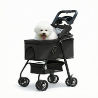 Pet Stroller with Detachable Carrier Lightweight Dog Pram for Car Travel