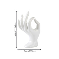 Resin Band Holder Display Hand Stand Sculptural Jewelry Display with Rounded Base Tabletop Hand Jewelry Holder Compact for Vanity Tables