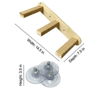 Window Perch Suction Cup Hammock + 2 Square Posts, Solid Wood Cat Shelf with Steps for Large Indoor Pets, Strong Suction Sleeping Playing Bed