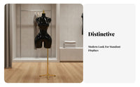 Plus Size Female Mannequin Torso Glossy Finish Half Body Clothing Display Model Stable Metal Base Plus-Size Female Mannequin for Retailers, Showroom