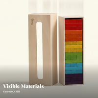 Wooden Stacking Block Toy Smooth Finish Tall Stacking Block Set Fine Motor Skills Storage Box Toy