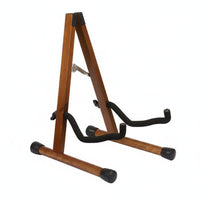 Foldable Wooden Floor Guitar Rack Portable Folding Guitar Stand Stable Violin Floor Stand Non-Slip Padding for Home, Music Room, Studio