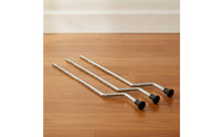 3 Pieces Chrome-Plated Drum Leg with Rubber Foot Bent Floor Drum Leg Non-Slip Hardware Heavy-Duty for Drummers