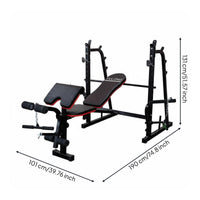 Heavy Duty Squat Rack Bench Press Combo Thickened Steel Frame Workout Bench with Squat Rack Stable Design Weightlifting Bed Rust Proof for Weightlifters, Bodybuilders
