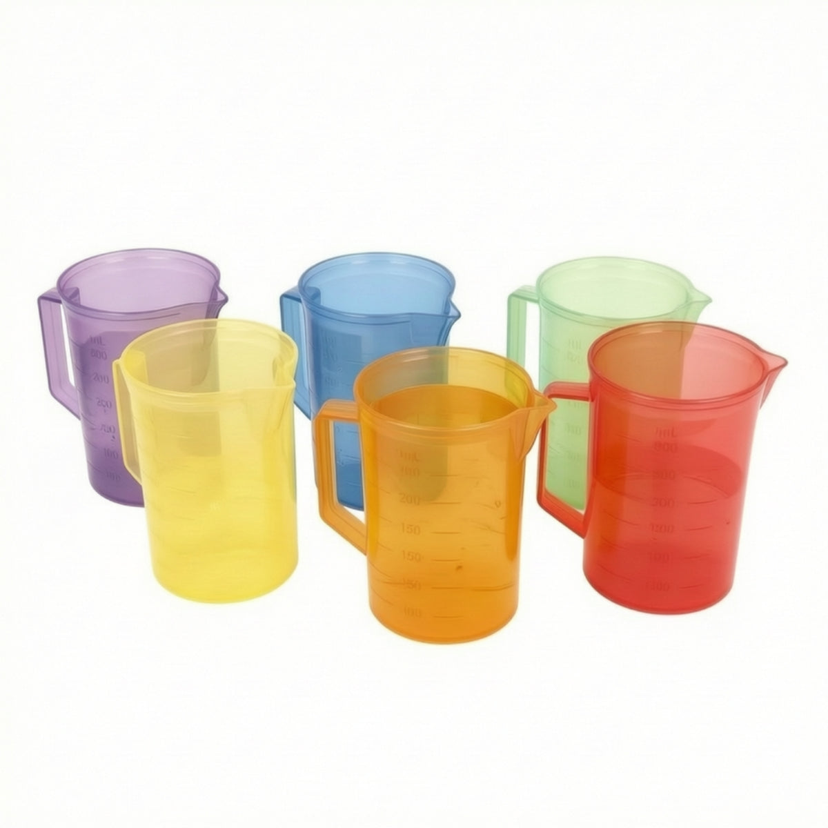 6 Pieces Plastic Measuring Cups Graduated for Sensory Table, Classroom, Teachers