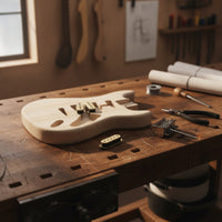 Diy Unfinished Guitar Body Customizable Electric Guitar Body Blank Sturdy Instrument Part Reusable for Hobbyists
