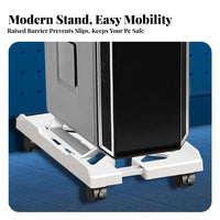 Movable Computer Chassis Stand Locking Caster Wheels Adjustable Computer Chassis Stand Adjustable PC Case Stand Lockable Casters
