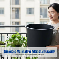 Thickened Large Gallon Flowerpot, Breathable Drainage, Balcony Garden, Black