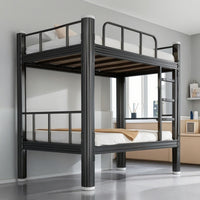 Steel Bunk Bed with Guardrails Space-Saving Metal Bunk Bed with Ladder Reinforced for Students, Workers, Dorm Rooms, Shared Bedrooms, Hostels