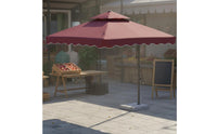 Aluminum Alloy Frame Roman Umbrella Heavy Duty Large Garden Sunshade Wind Resistant Double Top Sun Umbrella Water-Repellent for Courtyard, Balcony, Commercial, Poolside