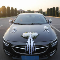 Wedding Car Decoration Set Easy to Install Wedding Car Decoration Kit Floral Arrangement Paint-Safe Traceless Removal