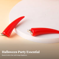 Red Devil Protrusion Hair Clips Easy to Wear Vivid Infernal Protrusion Clips Lightweight Halloween Fiendish Antlers for Cosplayers, Women