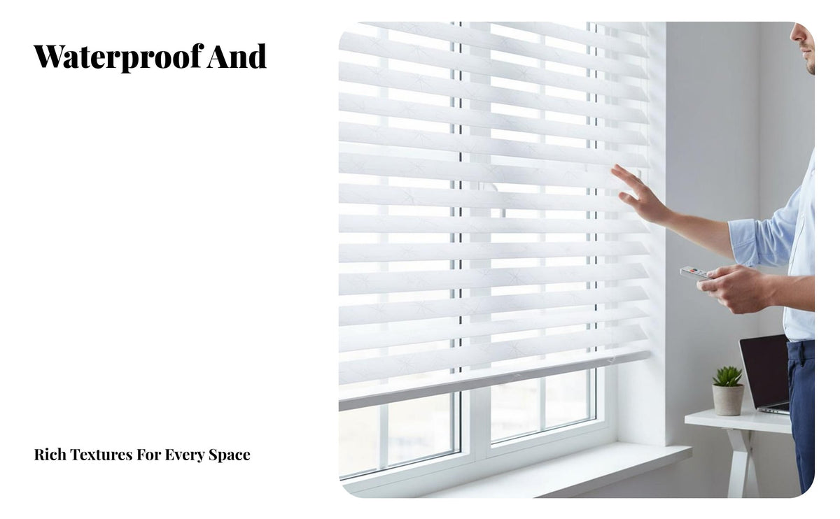PVC Slatted Window Covering Oil-Withstand Ant Electric Smart Window Covering Slatted Window Covering Light-Blocking Privacy