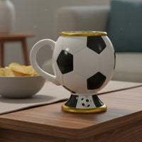 Stainless Steel Global Soccer Championship Souvenir Mug Resin 3D Soccer Ball Mug Collectible Football Cup Glossy Finish for Match Watching, Collecting