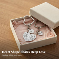 2 Pieces Mother Daughter Keychain Set Stainless Steel Split Heart Keychain Set