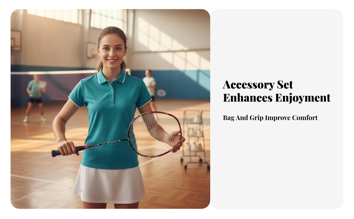 Full Carbon Badminton Racket Stable Carbon Fiber Badminton Racket Sports Equipment Long-Lasting Non-Slip Grip for Beginners