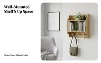 Nordic Design Exposed Shelving Unit With Hooks Wall-Mounted Cubby Shelf Space-Saving Bookshelf Multifunctional for Homeowners, Students, Office Workers, Living Room, Bedroom
