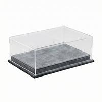Transparent Clear Model Car Display Case Leather-Like Finish Car Model Display Case Stitched Slimline